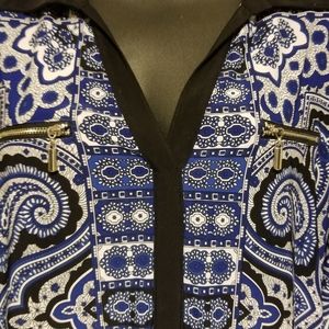 INC BLACK AND BLUE TOP